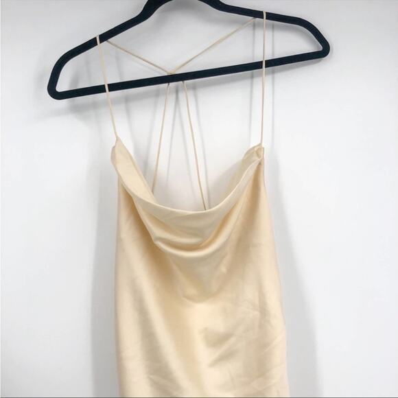 Lovers And Friends Maegan Cowl Neckline Satin Side Ruched maxi Dress NEW MEDIUM - Picture 4 of 11